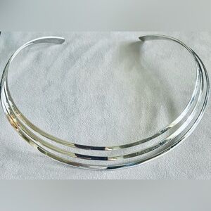 3 BAND SILVER CHOKER/ VINTAGE HAN 925 THAILAND/ 5x5